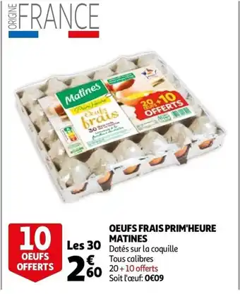 Auchan Oeufs frais prim'heure matines offre