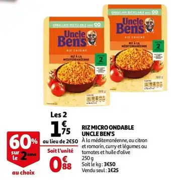 Auchan Riz micro ondable offre