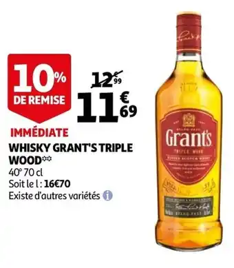 Auchan Whisky grant's triple wood offre