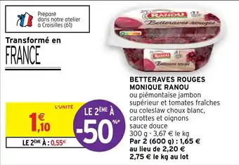 Intermarché Betteraves Rouges Monique Ranou offre