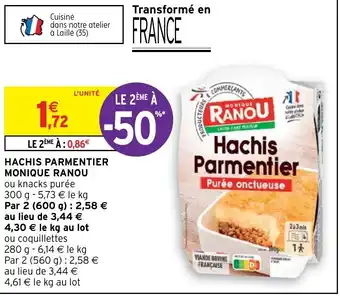 Intermarché Hachis Parmentier Monique Ranou offre