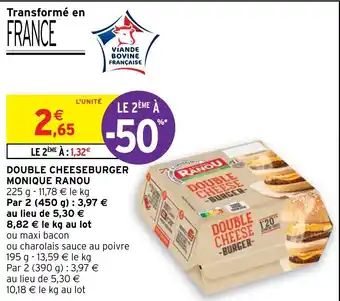 Intermarché Double Cheeseburger Monique Ranou offre