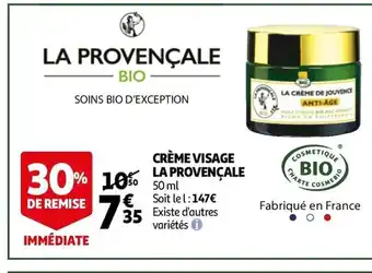 Auchan Crème visage la privencale offre