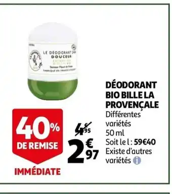 Auchan Déodorant bio bille la provencale offre