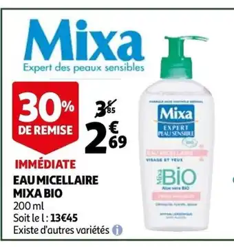 Auchan Eau micellaire mixa bio offre