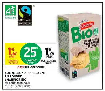 Sucre Blond Pure Canne En Poudre Chabrior Bio