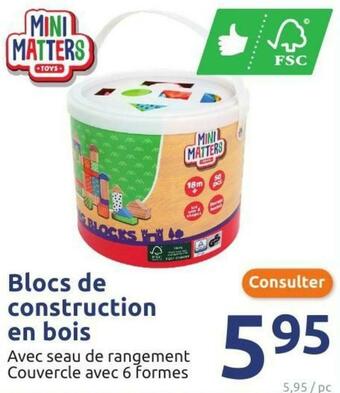 Action Mini matters blocs de construction en bois offre