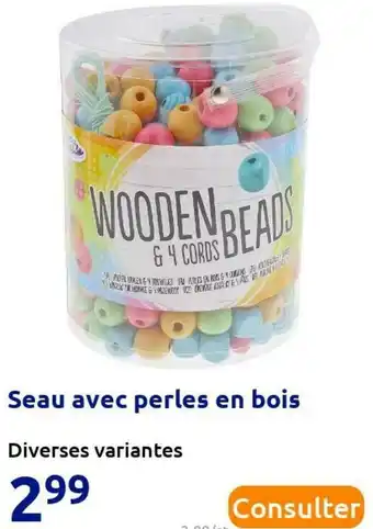 Action Seau avec perles en bois offre