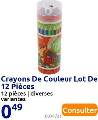 Action Crayons de couleur lot de 12 pièces offre