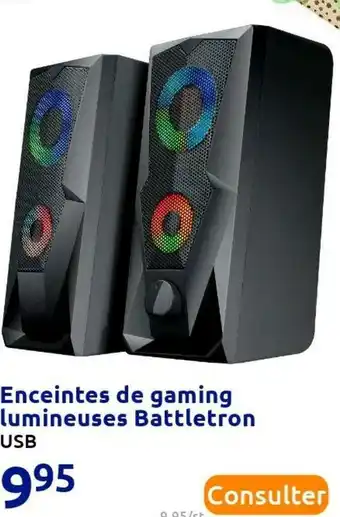 Action Battletron enceintes de gaming lumineuses offre