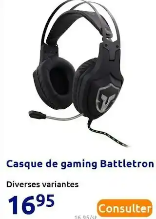 Action Battletron casque de gaming offre