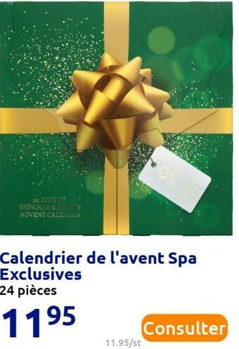 Action Calendrier de l'avent spa exclusives offre