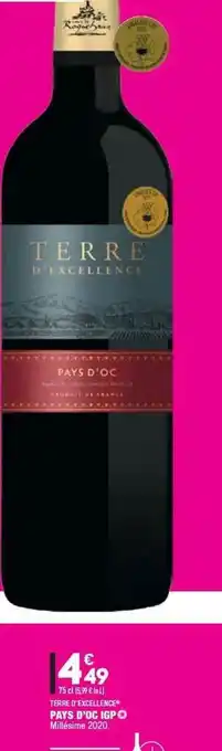 Terre D'excellence Pays D'oc Igp Millésime 2020