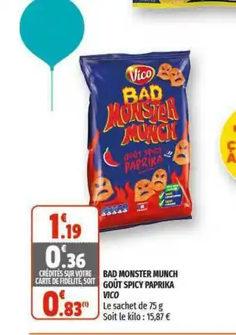 Coccinelle Express Bad Monster Munch Goût Spicy Paprika Vico offre