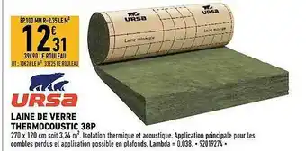 Laine De Verre Thermocoustic 38p Ursa