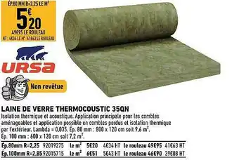 Laine De Verre Thermocoustic 35qn