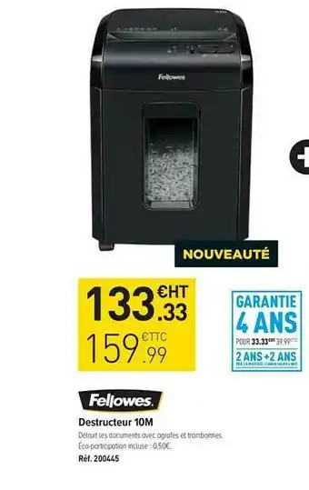 Fellowes Destructeur 10m