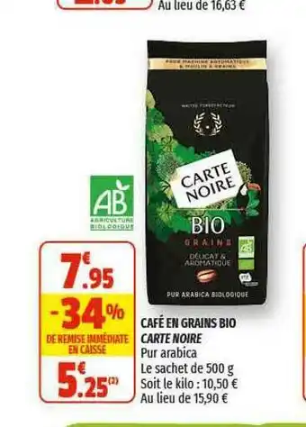 Café En Grains Bio Carte Noire