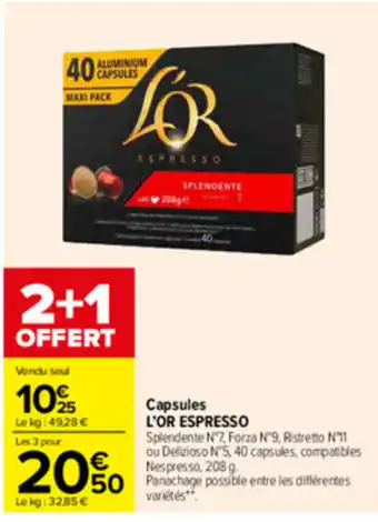 Carrefour Drive Capsules l'or espresso offre