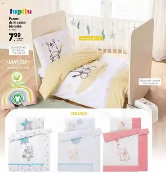 Lidl Parure De Lit Coton Bio Bébé Lupilu offre