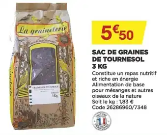 Bricomarché Sac de graines de tournesol 3 KG offre