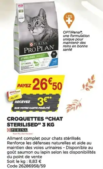 Bricomarché Croquettes "chat sterilised" 3 KG offre