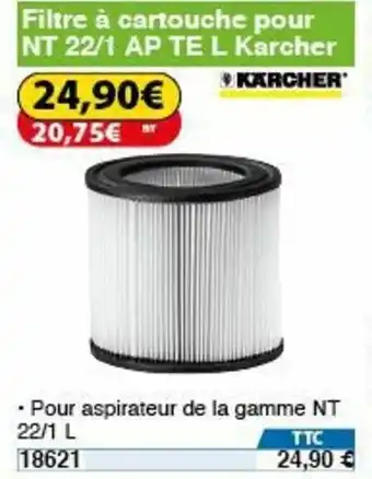Filtre à cartouche pour NT 22/1 AP TE L karcher