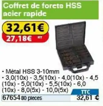 Coffret de forets HSS acier rapide