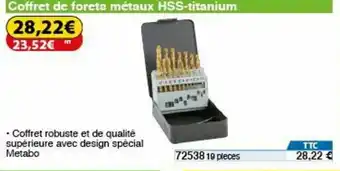 Coffret de foreto métaux HSS-titanium