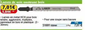 Lames de scie sauteuse bois