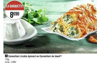 Cannelloni ricotta épinard ou cannelloni de bœuf