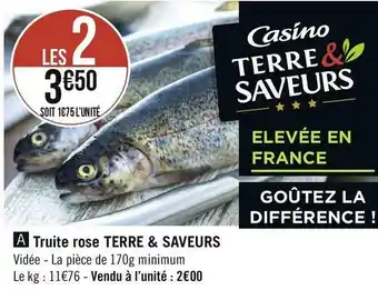 Géant Casino Terre saveurs truite rose offre