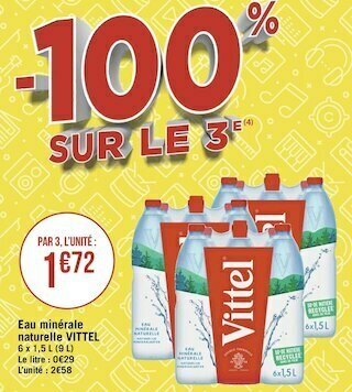 Géant Casino Vittel eau minérale naturelle offre