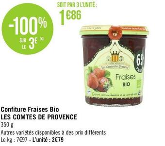 Les comtes de provence confiture fraises bio