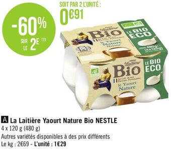 Nestle la laitière yaourt nature bio