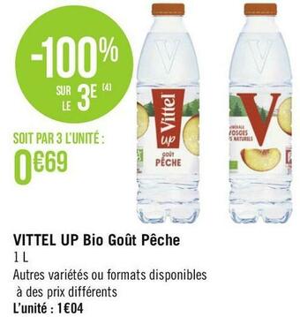 Vittel vittel up bio goût pêche