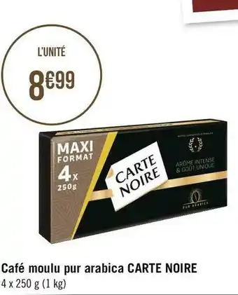 Carte noire café moulu pur arabica