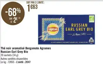 Thé noir aromatisé bergamote agrumes russian earl grey bio