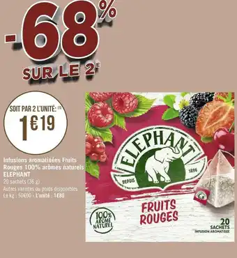 Elephant infusions aromatisées fruits rouges 100% arômes naturels