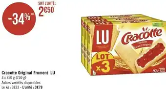 Géant Casino Lu cracotte original froment offre