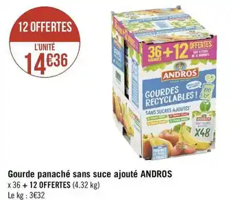 Géant Casino Andros gourde panaché sans sucre ajouté offre