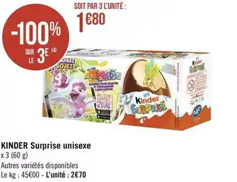Géant Casino Kinder surpris kinder surprise unisexe offre