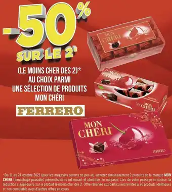 Géant Casino Ferrero bon plan sur une sélection de produits mon chéri de la marque ferrero offre