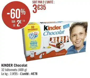 Géant Casino Kinder chocolat kinder chocolat offre