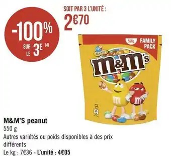 Géant Casino Mms m&m’s peanut offre