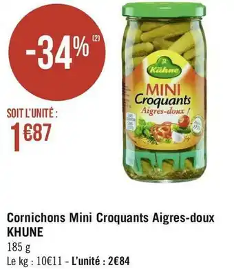 Khune cornichons mini croquants aigres-doux