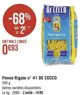 De cecco penne rigate n° 41