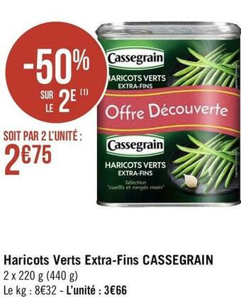 Géant Casino Cassegrain haricots verts extra-fins offre