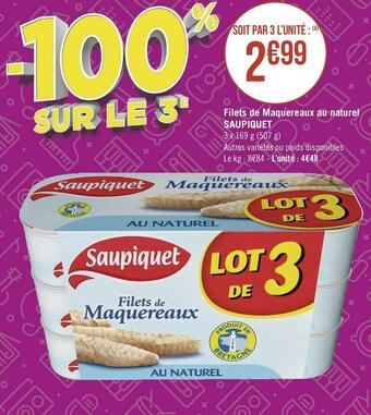 Saupiquet filets de maquereaux au naturel