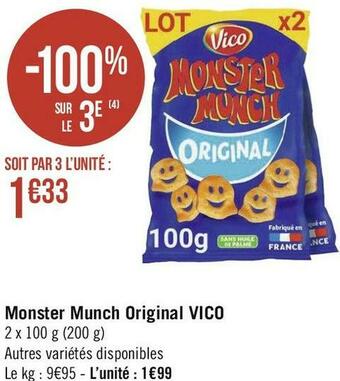 Géant Casino Vico monster munch original offre